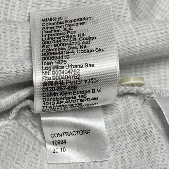 Calvin Klein Polo Men's XL Grey White Grid Print Short Sleeve CK Tonal Logo EUC - Picture 3 of 8